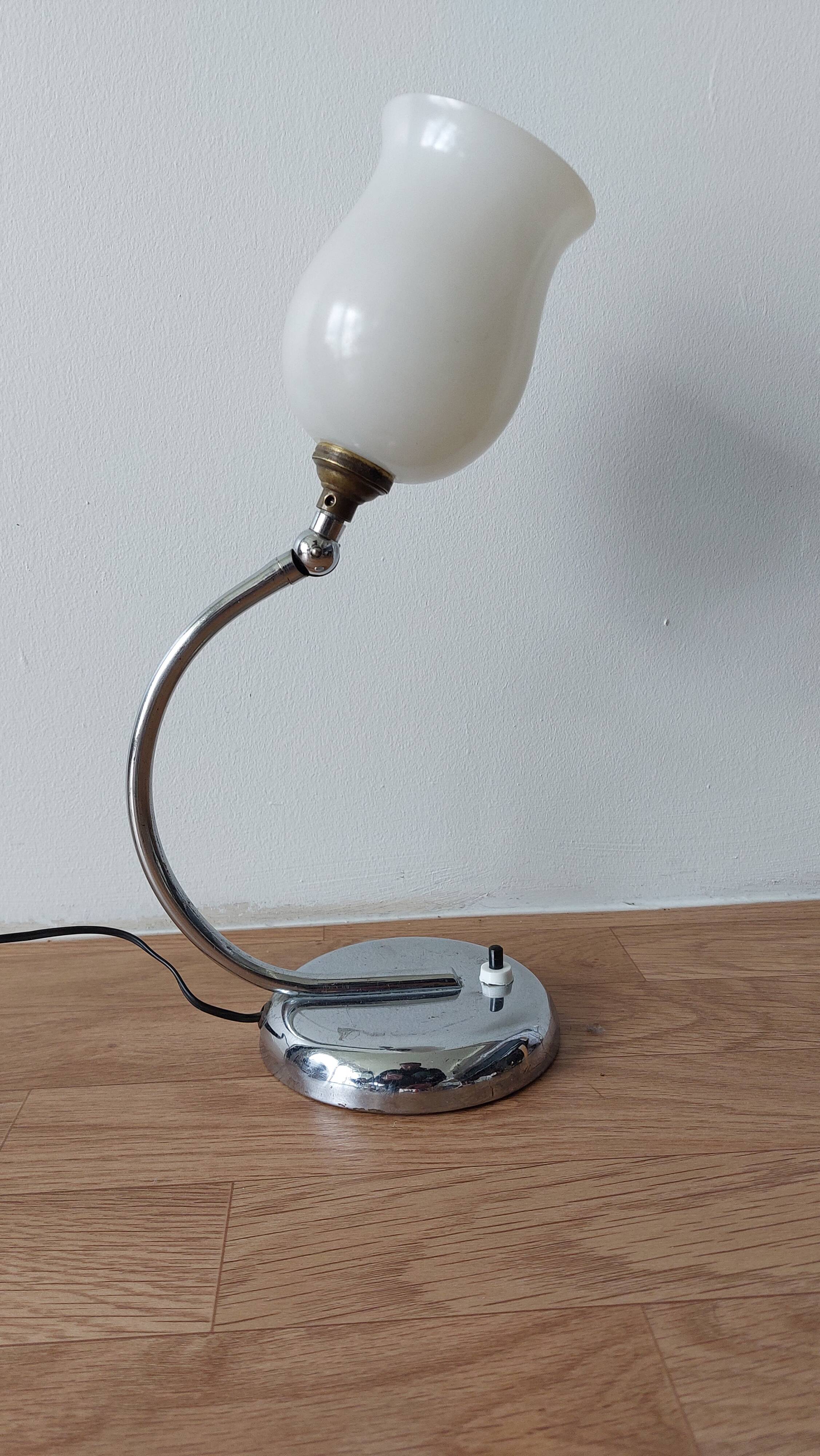 Art Deco chrome ball lamp.