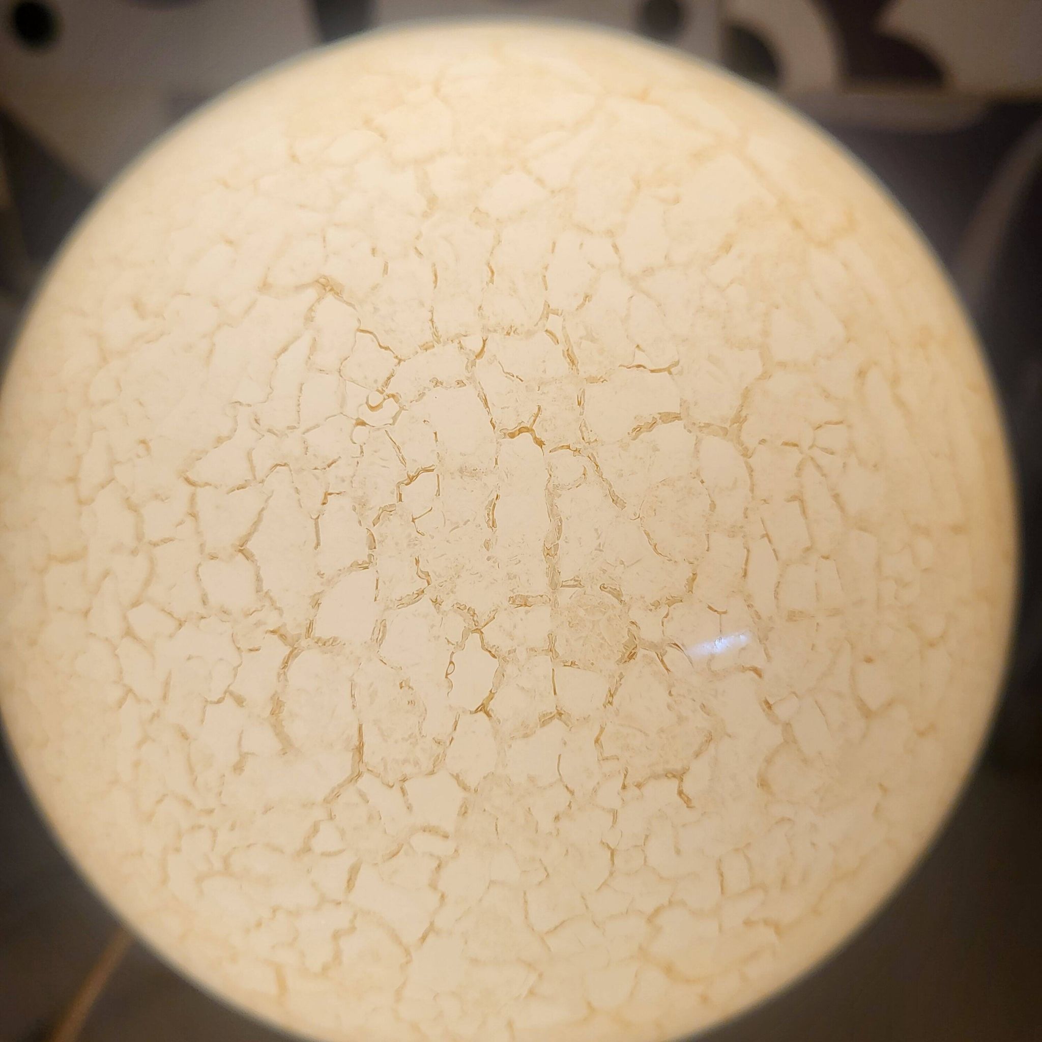 Lampe globe oeuf craquelé à poser, vintage, 1960-70