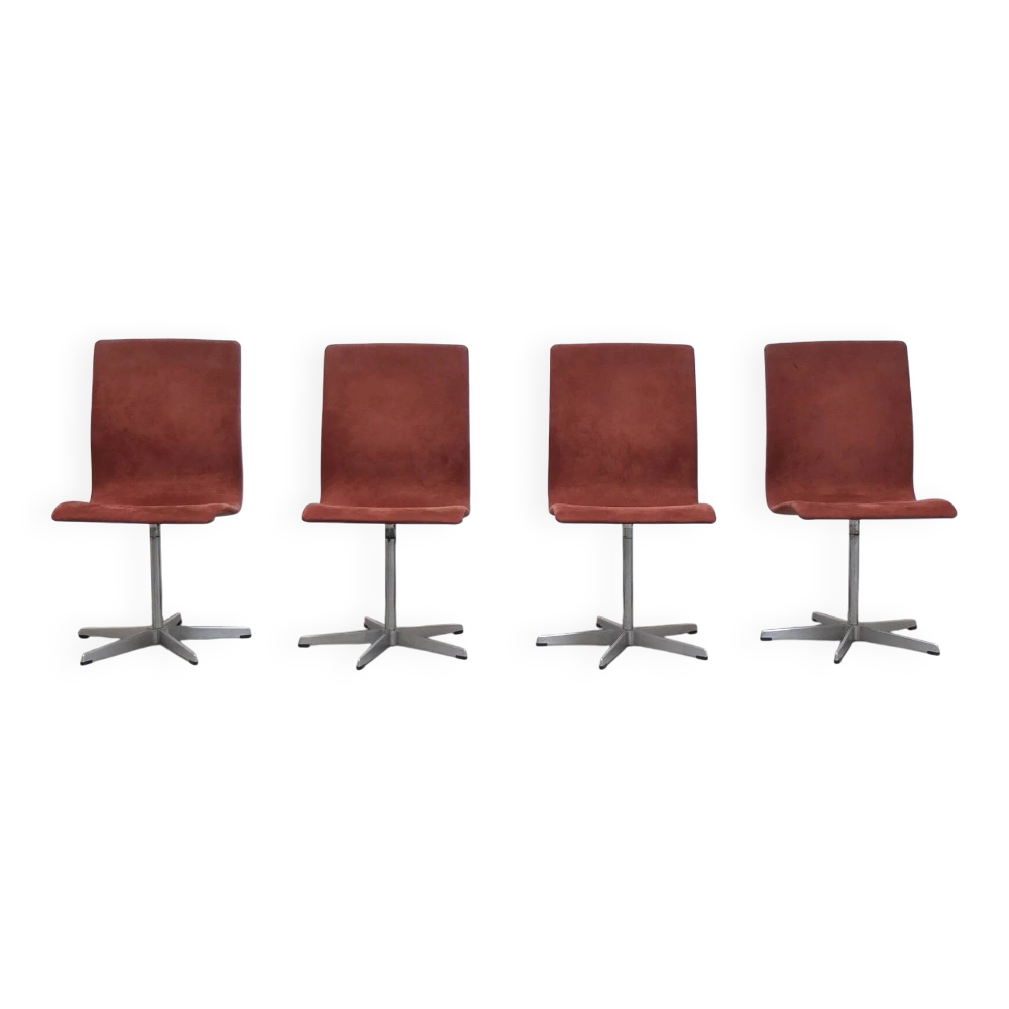 Early set of 4 'Oxford' swivel chairs by Arne Jacobsen for Fritz Hansen, 1966