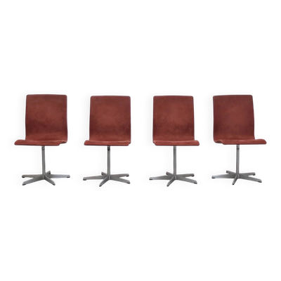 Ensemble précoce de 4 chaises pivotantes 'Oxford' par Arne Jacobsen pour Fritz Hansen, 1966