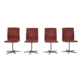 Early set of 4 'Oxford' swivel chairs by Arne Jacobsen for Fritz Hansen, 1966