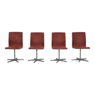 Early set of 4 'Oxford' swivel chairs by Arne Jacobsen for Fritz Hansen, 1966