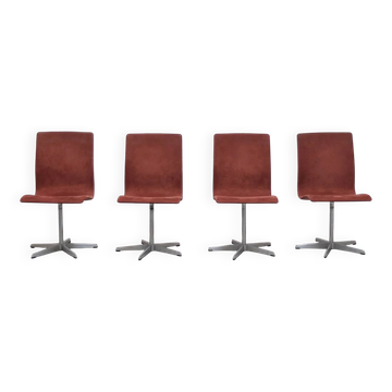 Early set of 4 'Oxford' swivel chairs by Arne Jacobsen for Fritz Hansen, 1966
