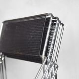 Minimalist Metal X-Line Chairs by Niels Jørgen Haugesen for Hybodan, 1970s, Set of 4