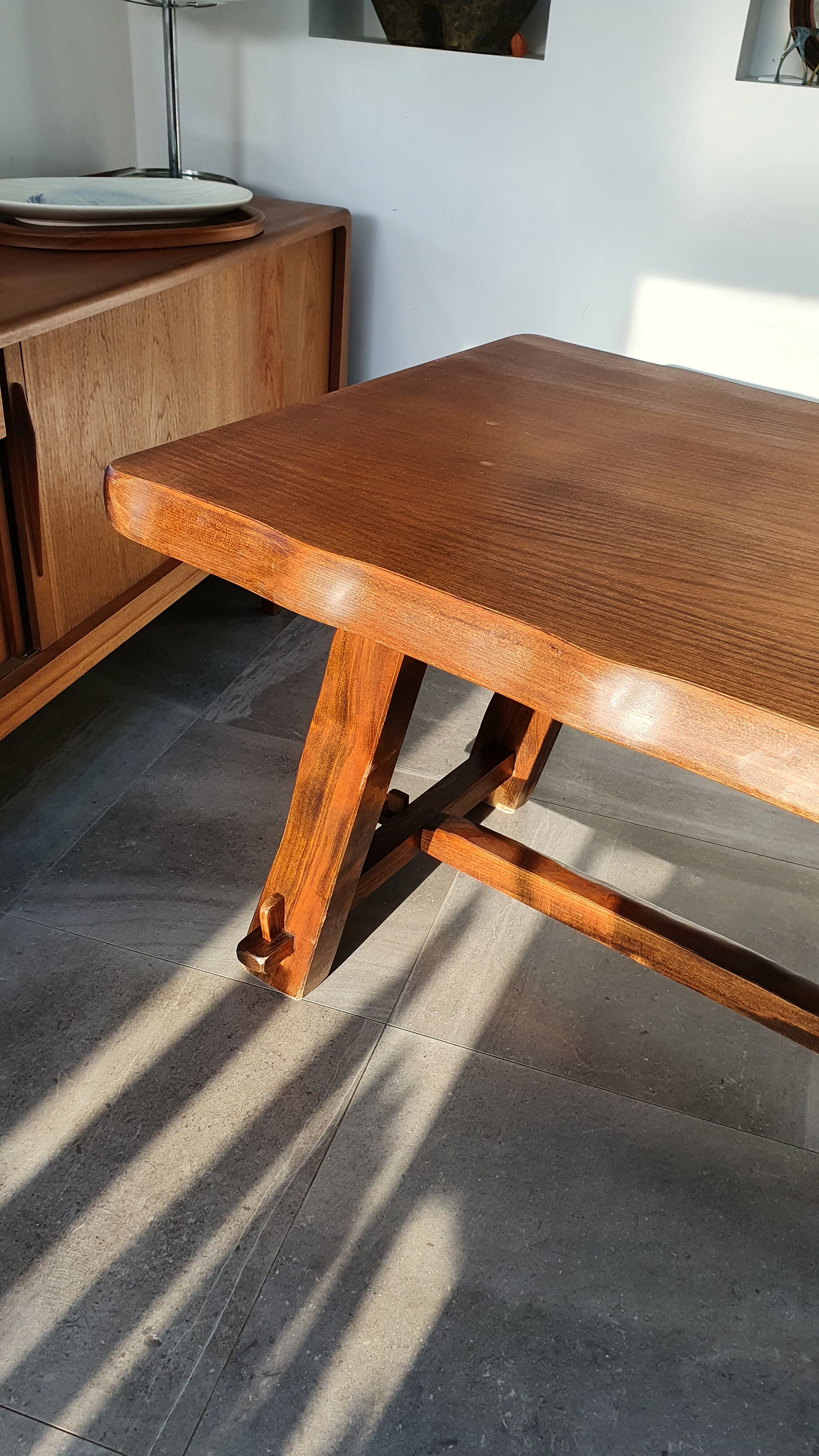 Brutalist elm farm table 60s