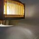 Danish hanging lamp, made in brass colored and brown metal, with yellowish hard pressed plastic deta