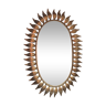 Miroir soleil ovale doré 65X46cm