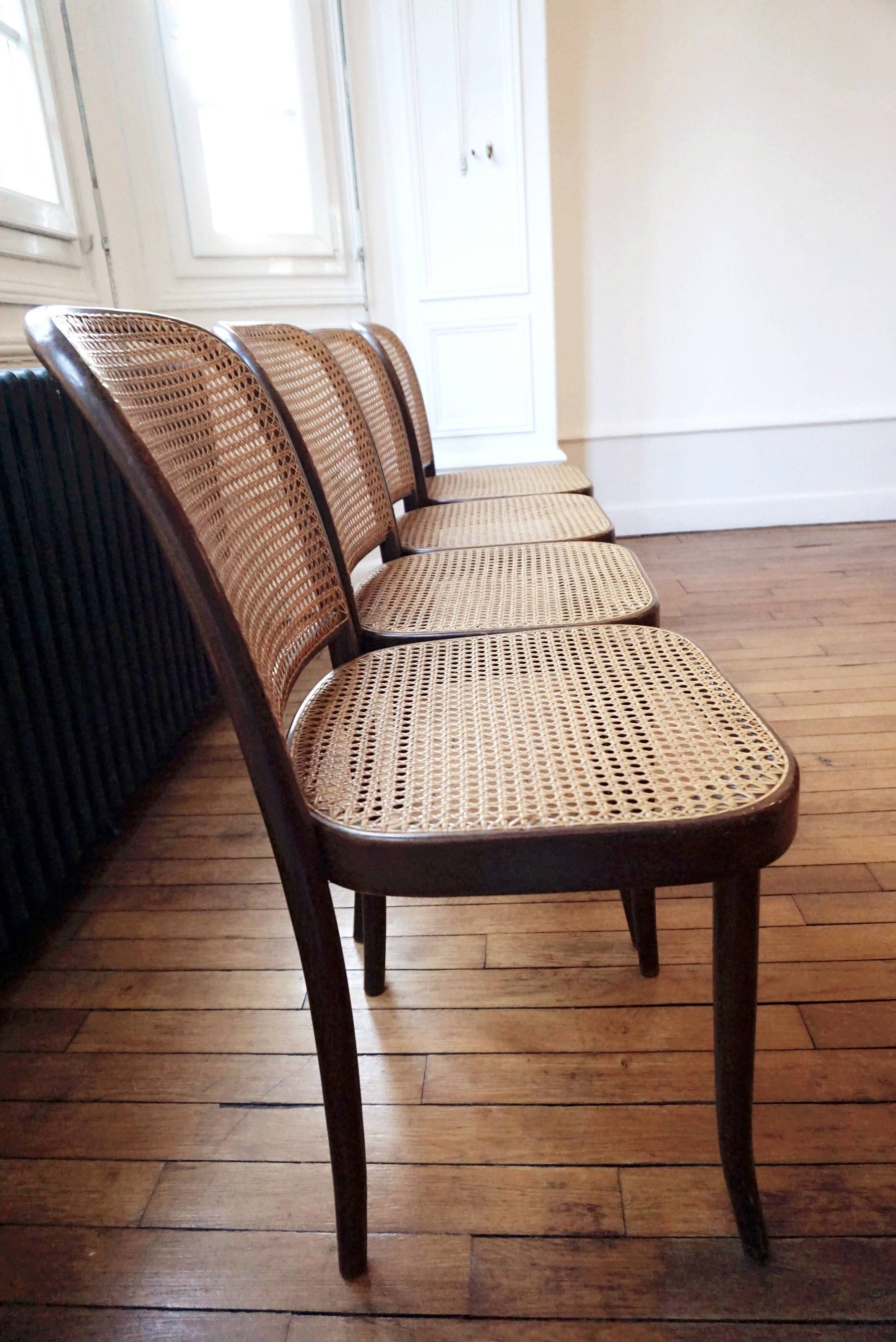 Set of 4 chairs Thonet model Prague 811