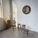 Round rattan mirror 1980