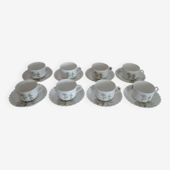 Limoges Haviland porcelain tea/chocolate service - Margaux torso model - 8 people