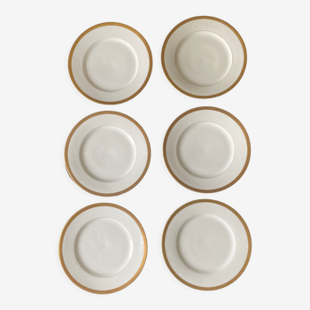 Limoges porcelain flat plates and gilding