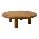 Round Pine Coffee Table in the style of Charlotte Perriand for Les Arcs,