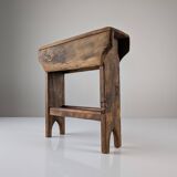 Wabi Sabi pine wood cowboy style stool, 1970s