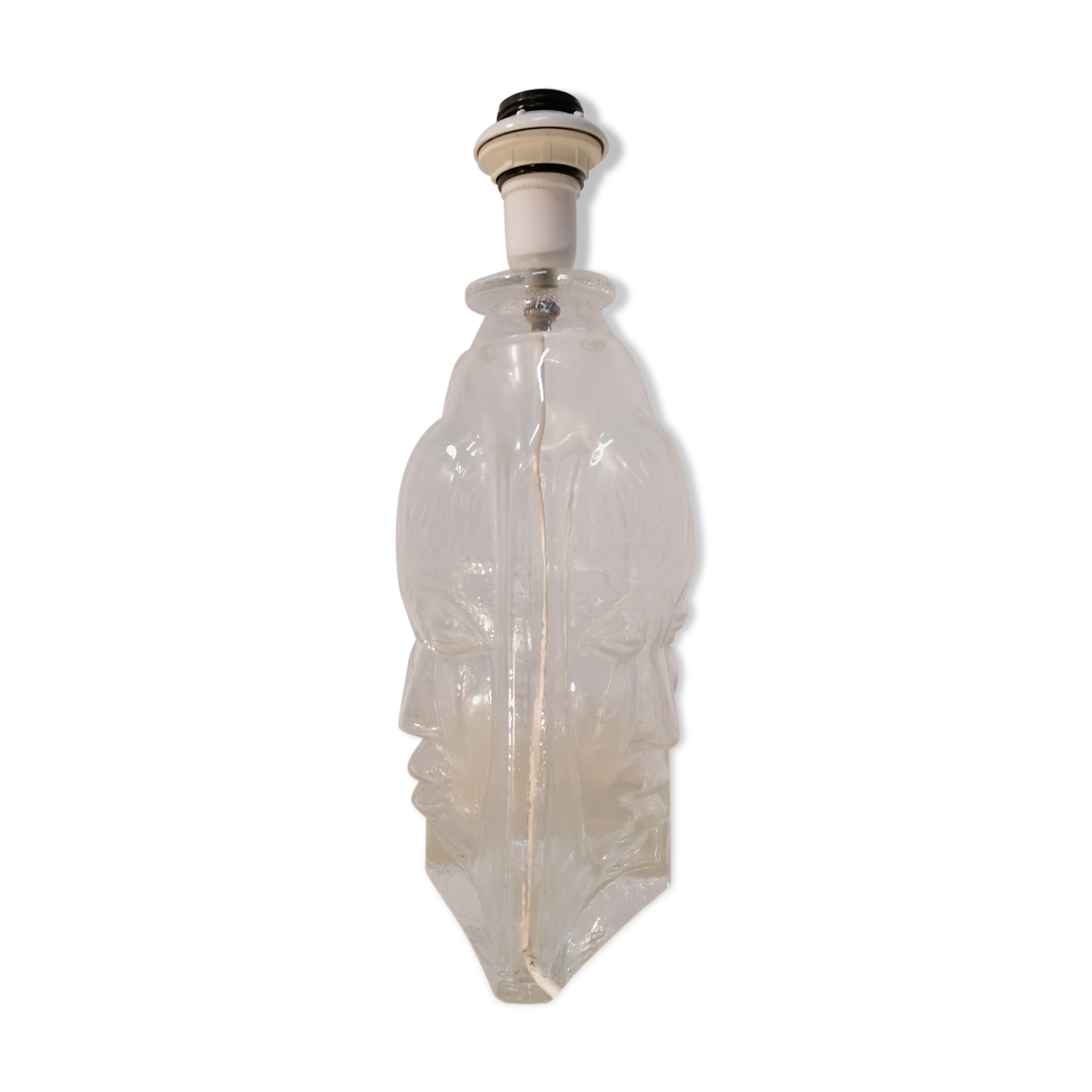 3 face molded glass lamp Sweden 1960