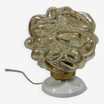 Applique en verre bullé - ambré - Design vintage année 70 - Helena Tynell