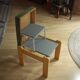 1970s bedroom stool, made of wood, metal and fabric, step stool, library stool, vintage