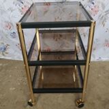 Metal and smoked glass trolley erard (france)