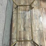 Coffee table in gilded brass and glass