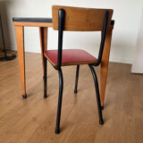 Vintage 1960s children's desk with school chair.