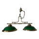 Lighting, billiard chandelier in brass and opaline