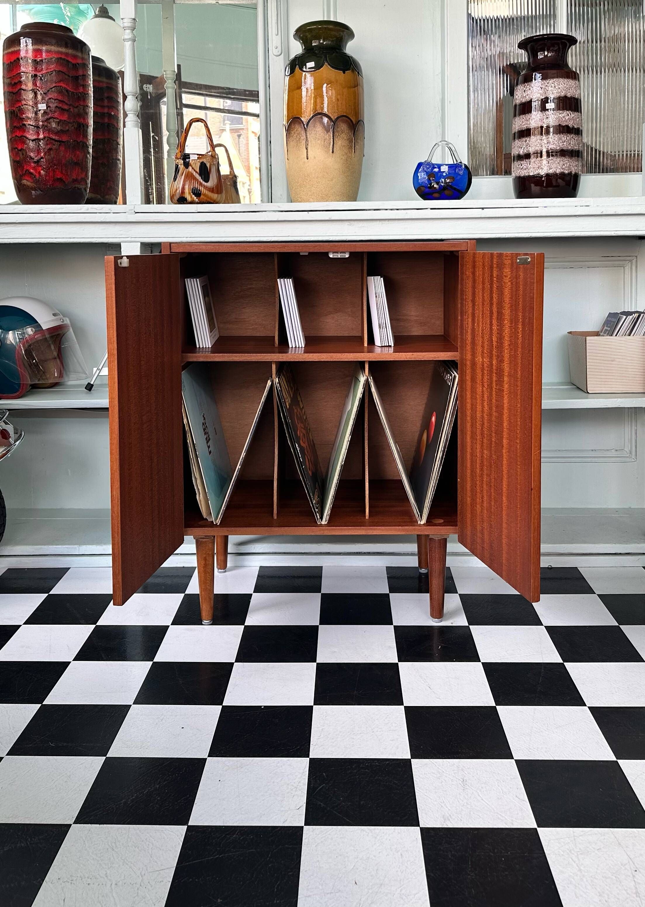 Mid-Century 1960’s Danish Teak Vinyl Record Cabinet