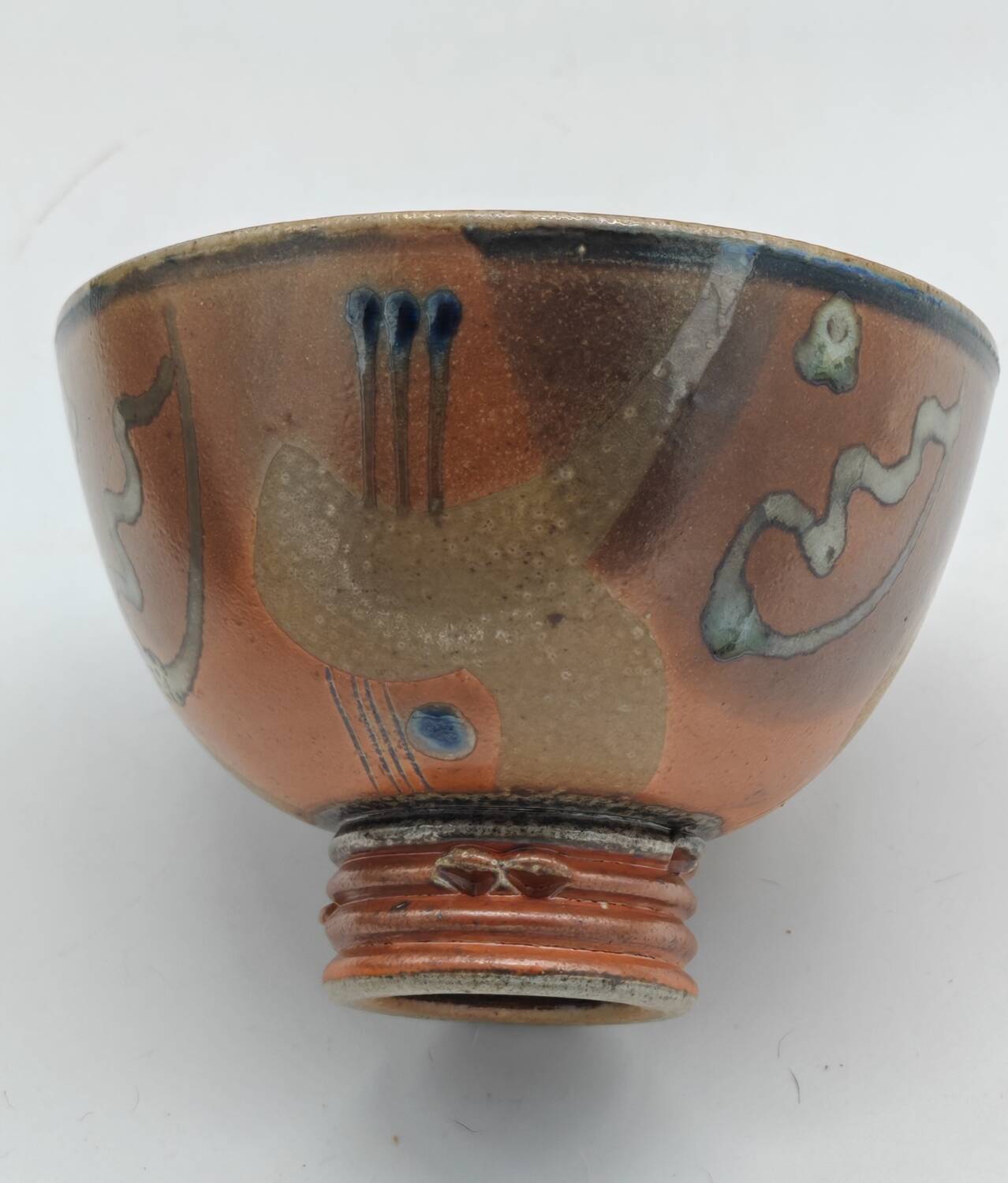 Suzy Atkins Japanese-style bowl on pedestal "the gift of fel"