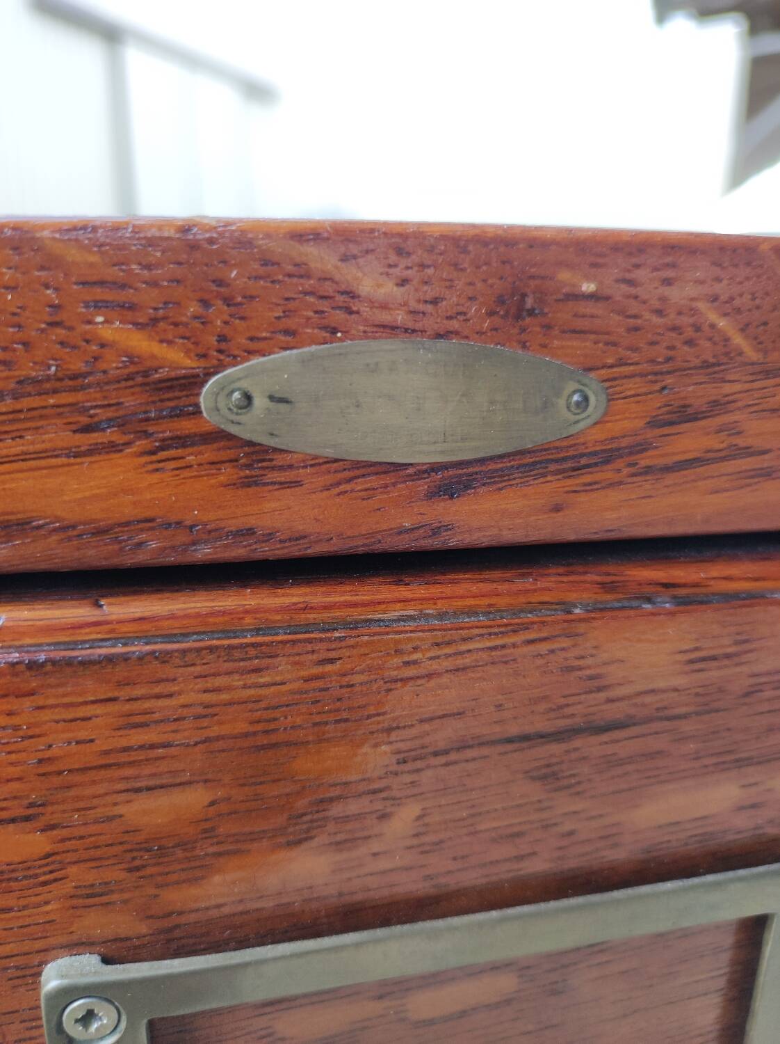 Oak filing cabinet with 4 drawers, year 40-50