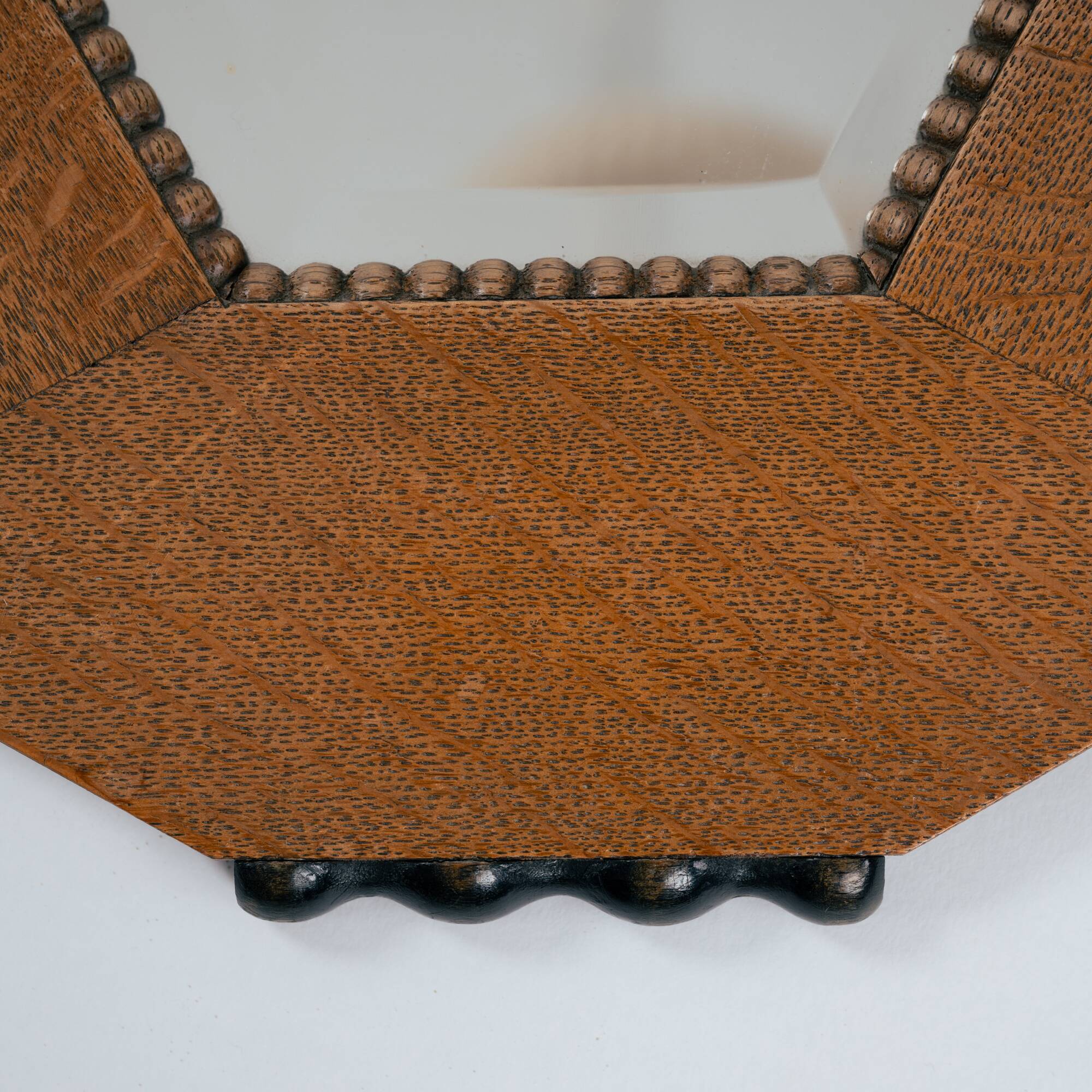 Dutch Art Deco Mirror in Oak with Ebonized Details, 1920-1930