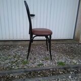 Set of 3 bistrot iron and skai chairs