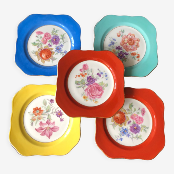 5 antique cookie plates or dessert