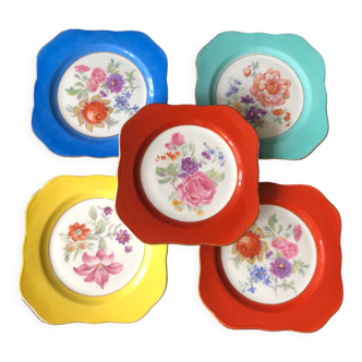 5 antique cookie plates or dessert