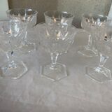 Série de 6 verres à porto en cristal