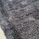 Ancient Berber rug in ecru and black violet, 100% pure virgin wool.