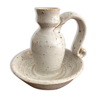 Glazed stoneware candle holder