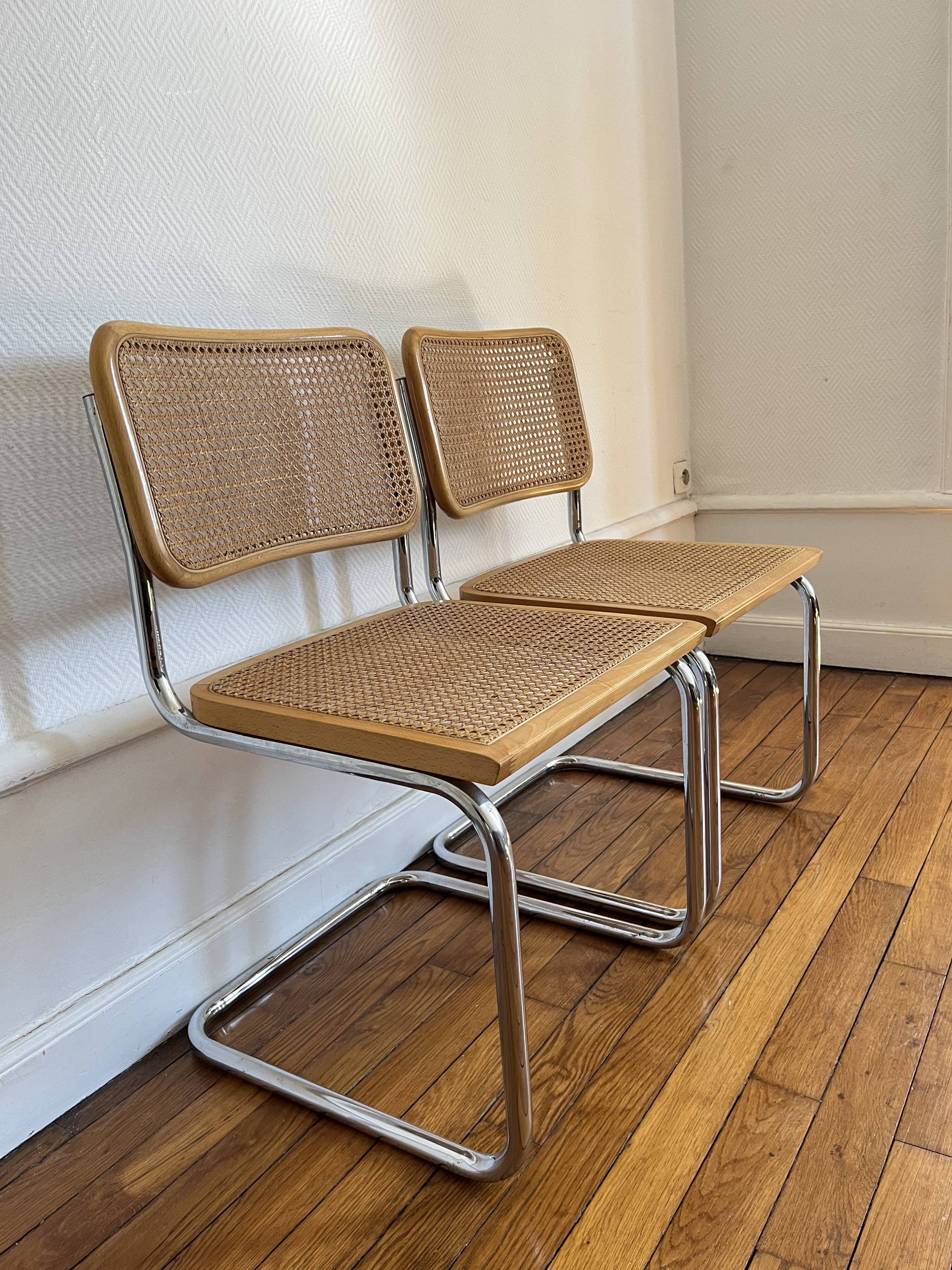 Set of 2 Cesca chairs by Marcel BREUER b32