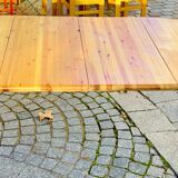 Round pine table with extensions by Rainer Daumiller