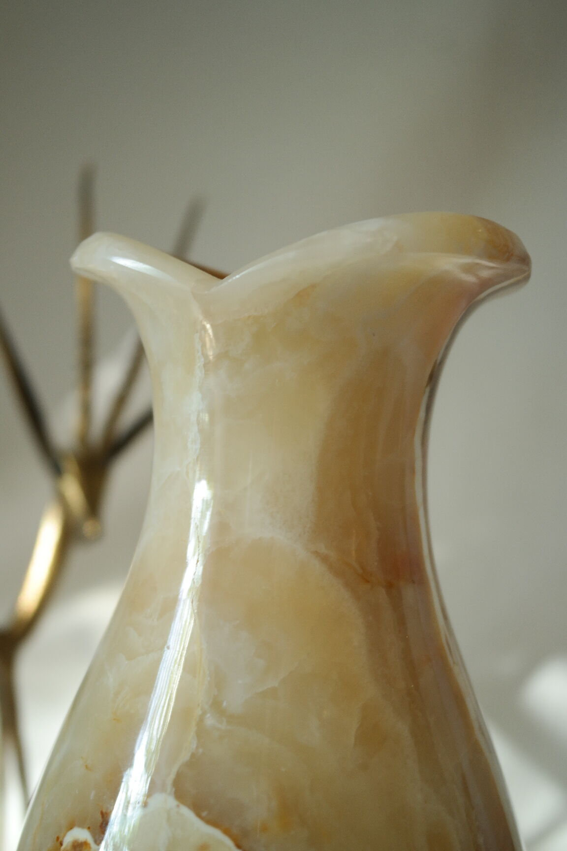 Vase en pierre onyx agathe vintage