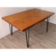 Vintage extendable dining table in wood and metal base, 1950