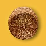 Large vintage wicker basket with lid – circa 1960