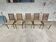 Set of 5 antique wooden and caned chairs.