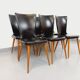 Set of 6 vintage Baumann Essor chairs in beech wood and skai