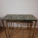 Vintage brass and marble nesting tables