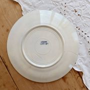 Assiette plate ancienne terre de fer - Onnaing - Décor végétal