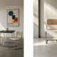Set of 2 Vintage MidCentury Italian Modern White Wood&French Wicker Chairs