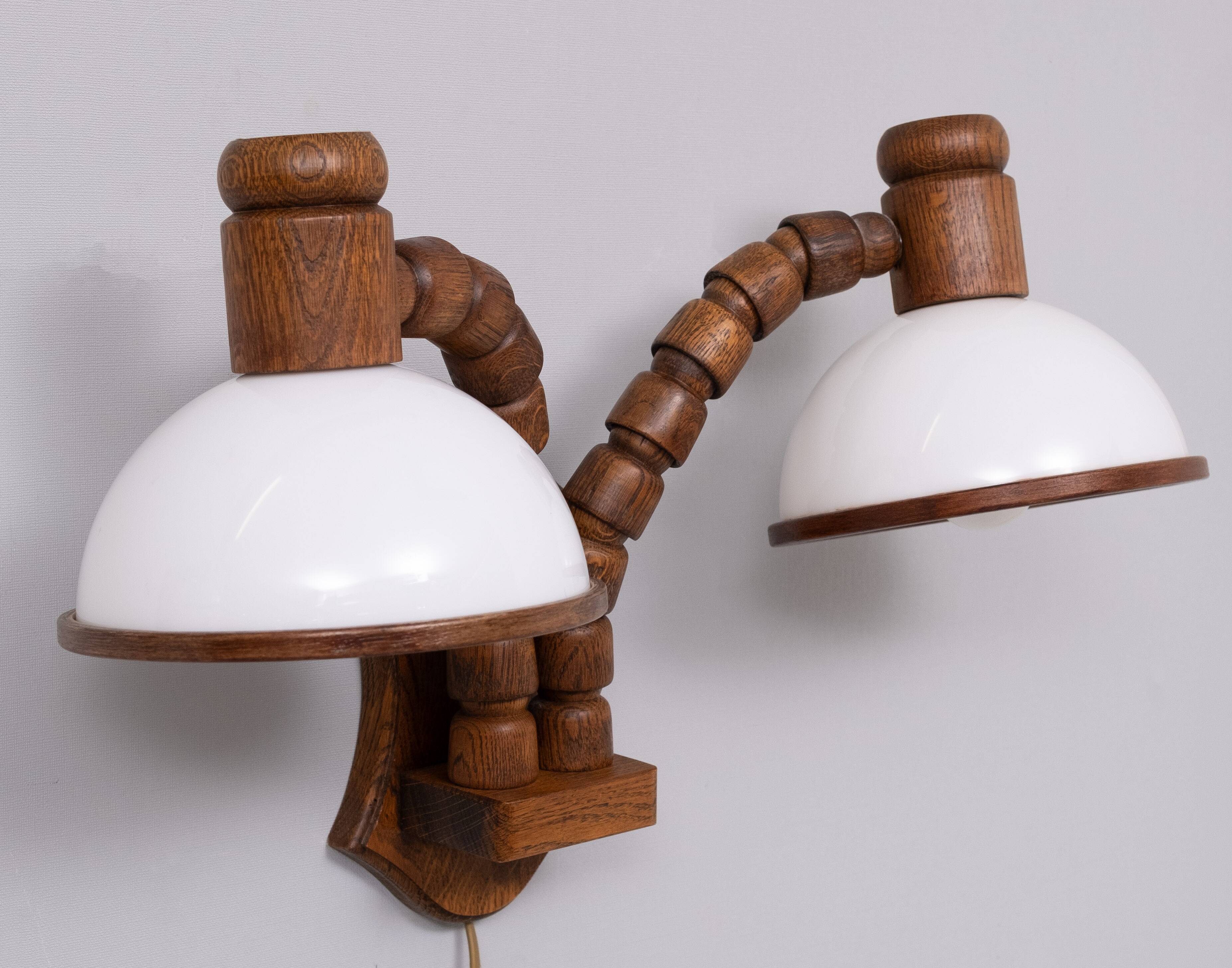 Steinhauer set Oak wood Wall lamps 1970s