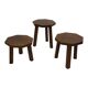 Tables d'appoint hexagonales brutalistes en chêne, années 1950, lot de 3