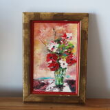 Oil on canvas bouquet of flowers