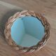 Round rattan wicker mirror 18cm