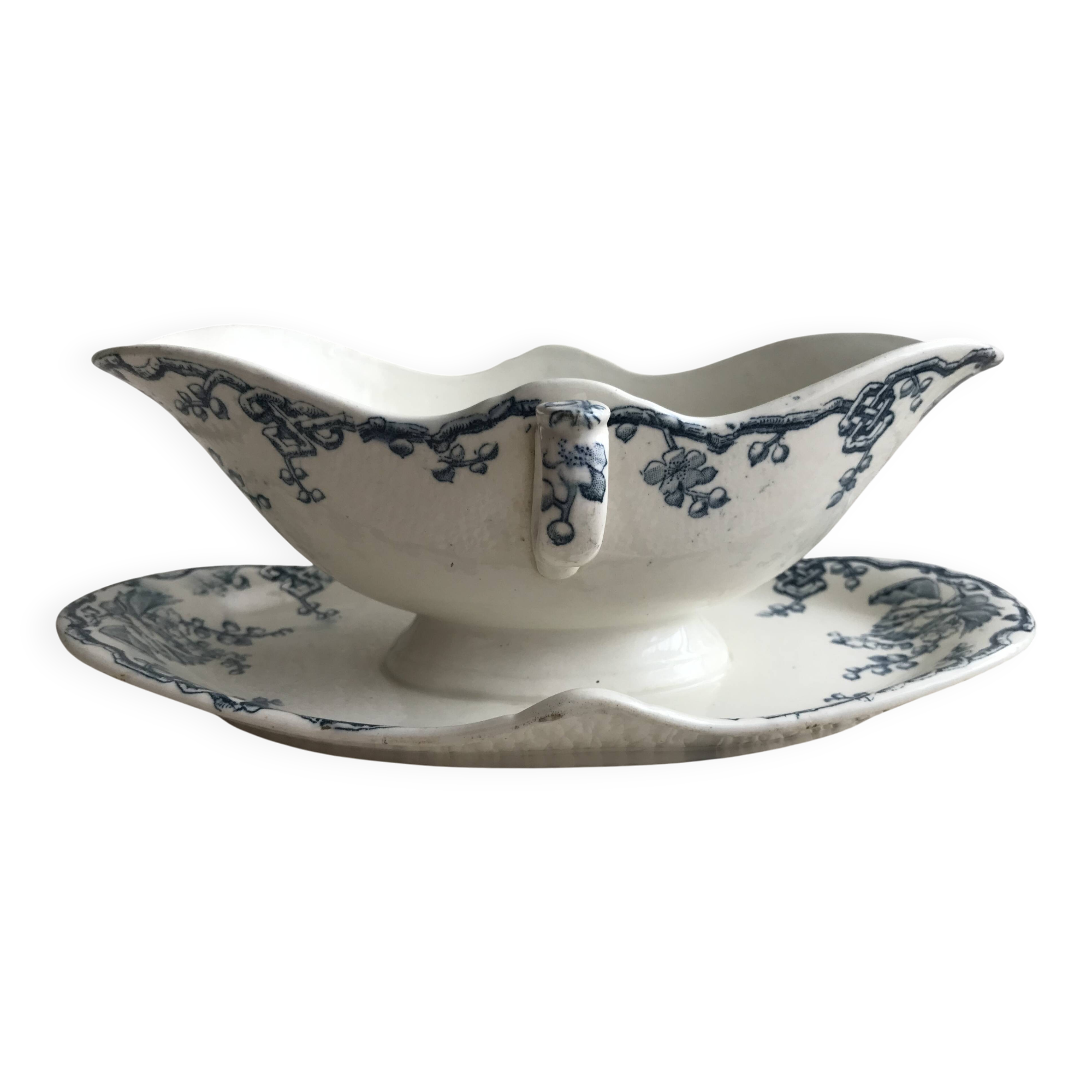 Keller and Guerin Luneville saucepan, Fontaineblau blue model