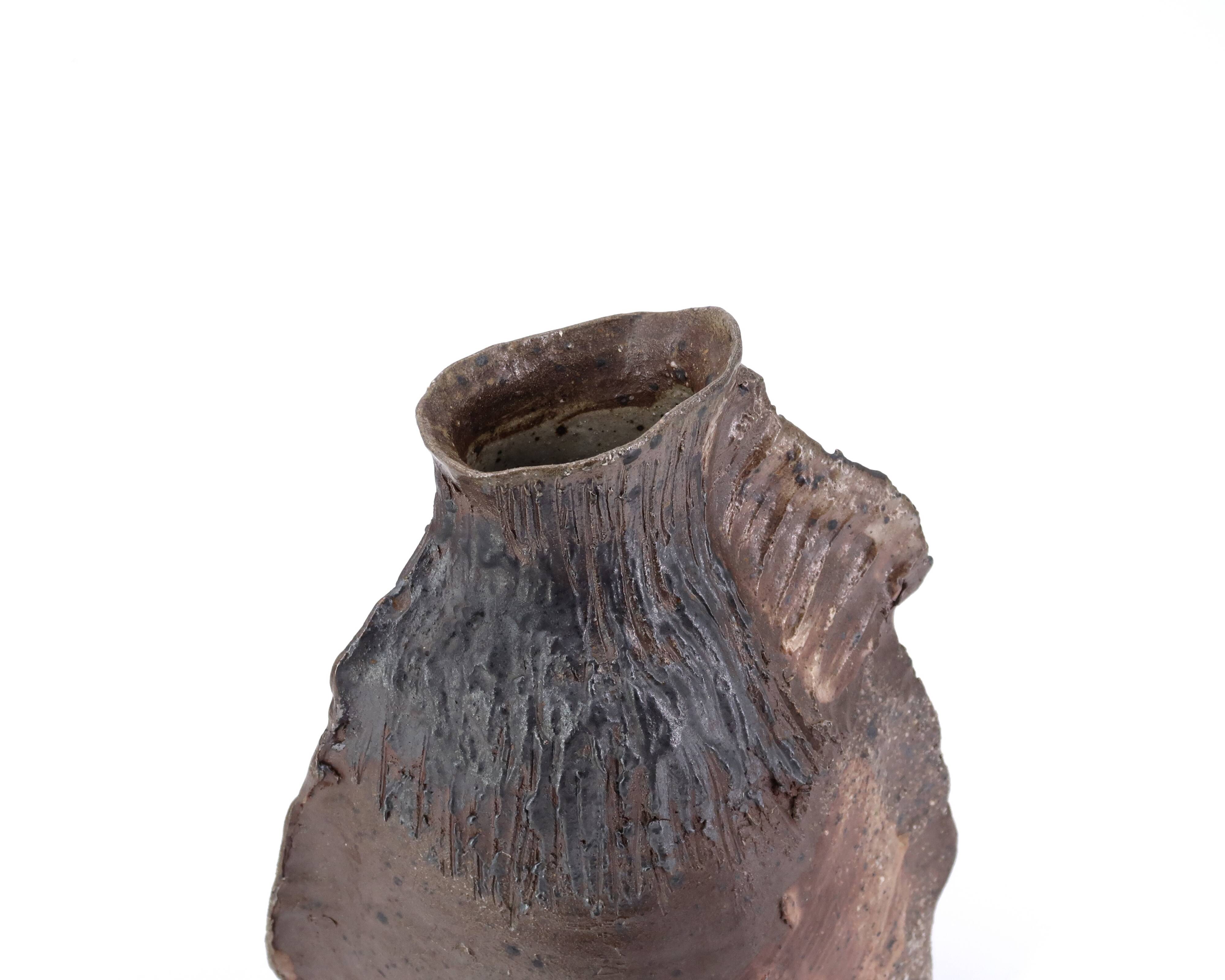 Sculptural sandstone vase by Jean Linard, La Borne